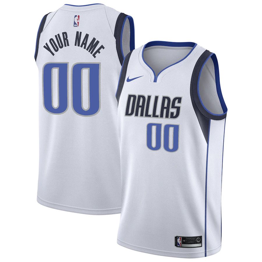 Men Dallas Mavericks Nike White Swingman Custom NBA Jersey->customized nba jersey->Custom Jersey